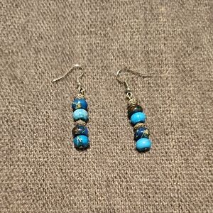 Blue Beaded Earrings